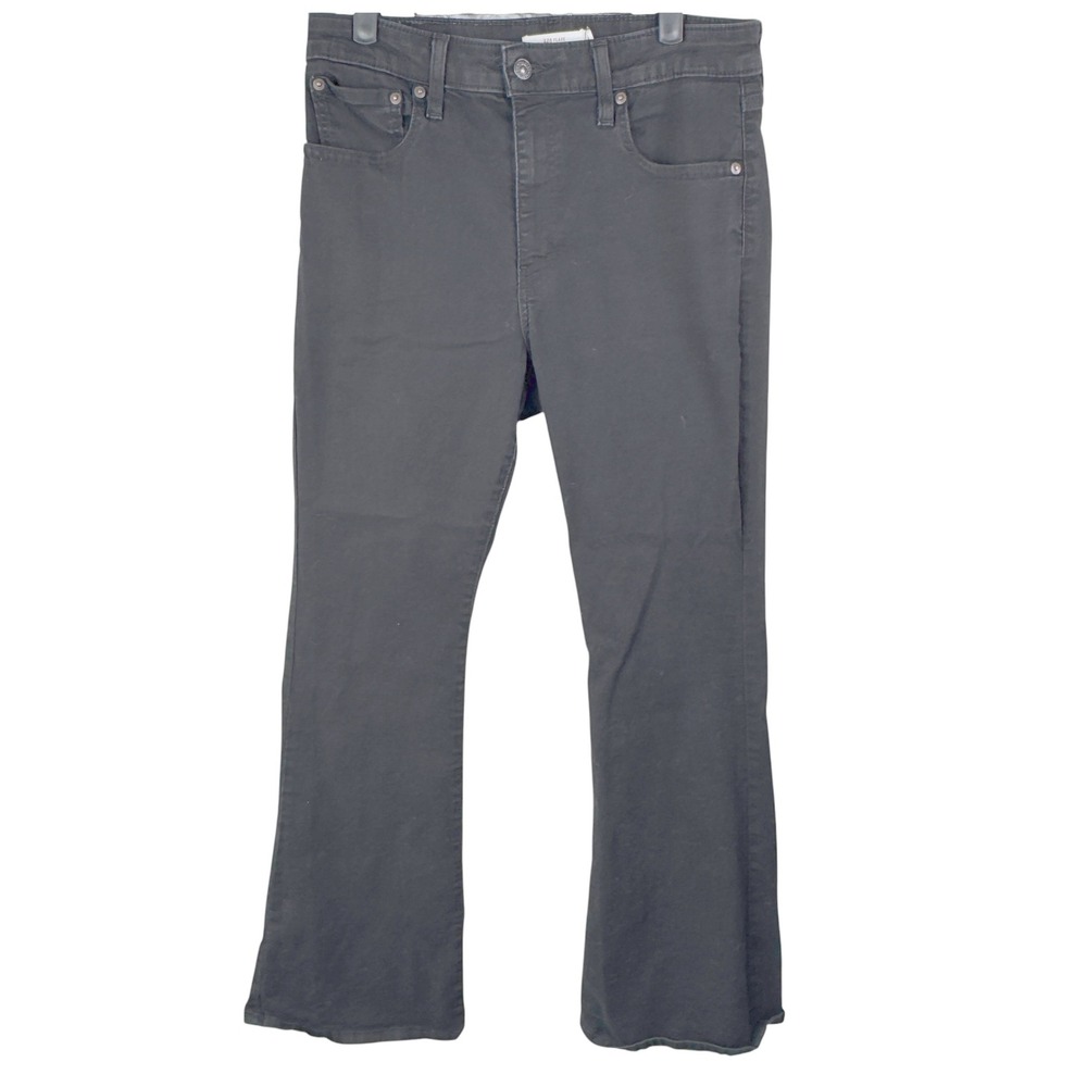 Levi's 726 Flare Black‎ Denim Jeans Sz 31 x 32 Mid Rise Stretch Y2K Grunge Hippy